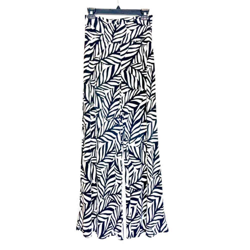 Clara Sun Woo Pants Womens XS Palazzo Pattern Animal Print Stretch Wide Leg